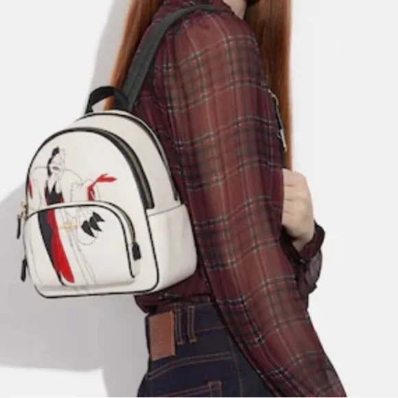 Disney X Coach Mini Court Backpack With Cruella Motif Backpacks display picture 1